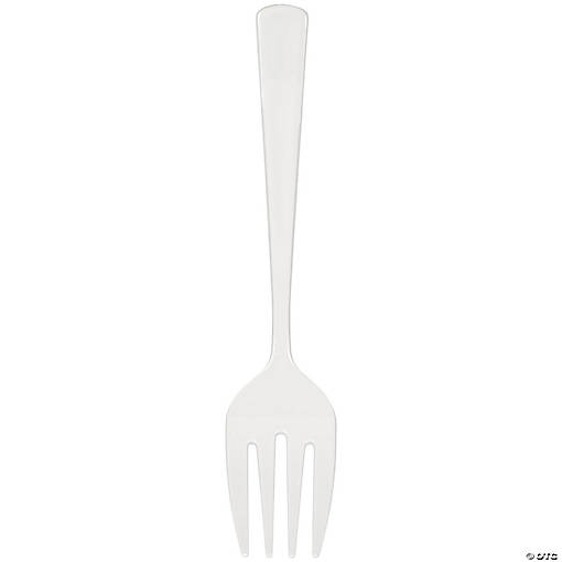 9 3/4" Bulk 12 Pc. White Plastic Serving Forks