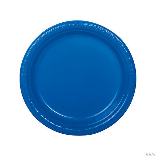 9" Blue Disposable Plastic Dinner Plates - 20 Ct.