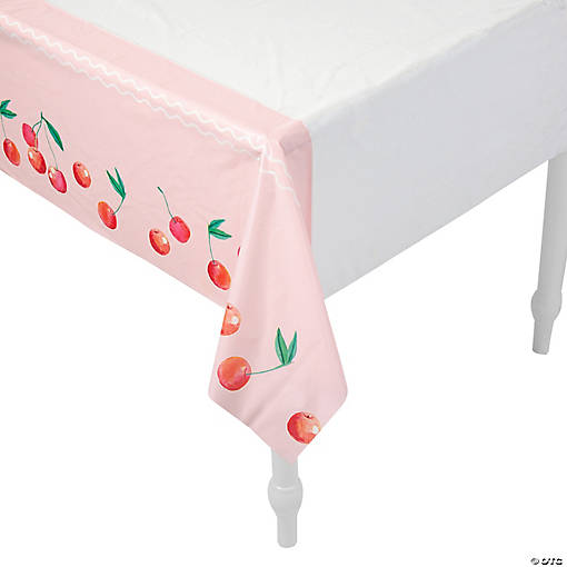 9 Ft. Cherry Party Rectangle Disposable Plastic Tablecloth