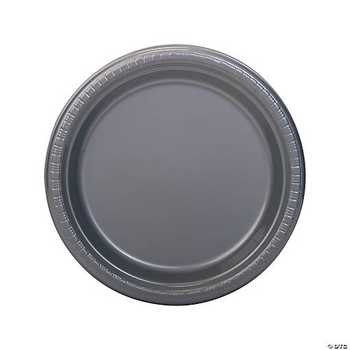 9" Silver Disposable Plastic Dinner Plates - 20 Ct.