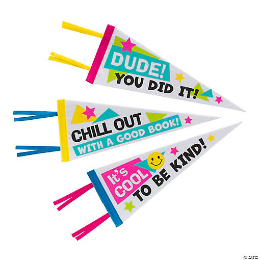 90s Theme Pennants - 6 Pc.