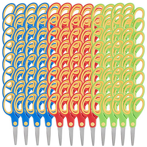 96 Pack Blunt Tip Scissors - Classroom Scissors Bulk Pack for Student Crafts, DIY Art Projects (5 Inch)
