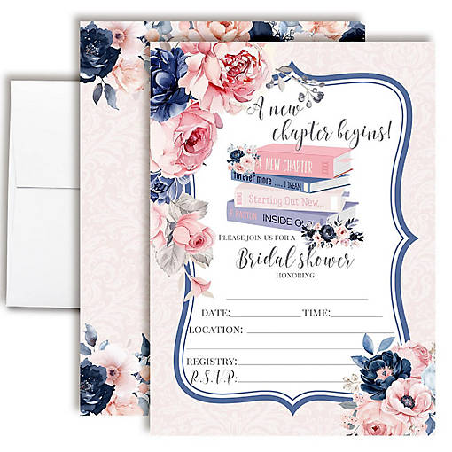 A New Chapter Bridal Shower Party Invitations