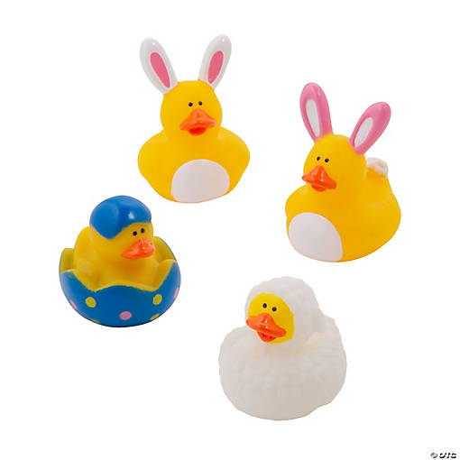 Adorable Easter Rubber Ducks - 12 Pc. for Spring Celebrations