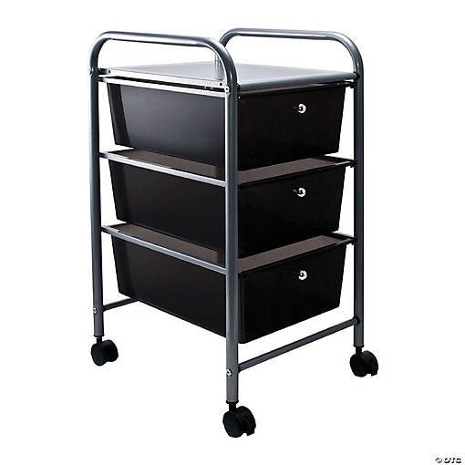 Advantus 3-Drawer Rolling Cart, Smoke