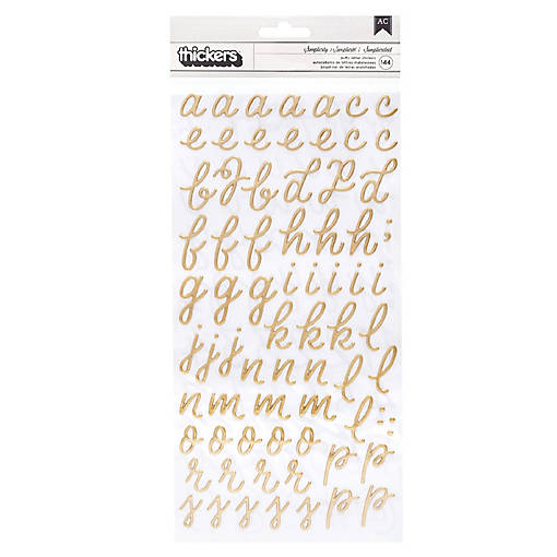 Again &amp; Again Thickers Stickers 5.5"X11" 145/Pkg-Simplicity Alpha/Puffy