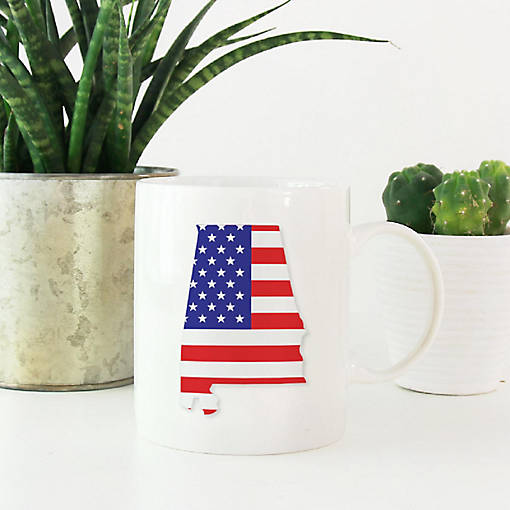 Alabama US Flag Ceramic Mug