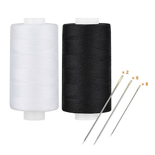 All-Purpose Polyester Thread, 400 Yards Each, Includes 1 Black Spool &amp; 1 White Spool