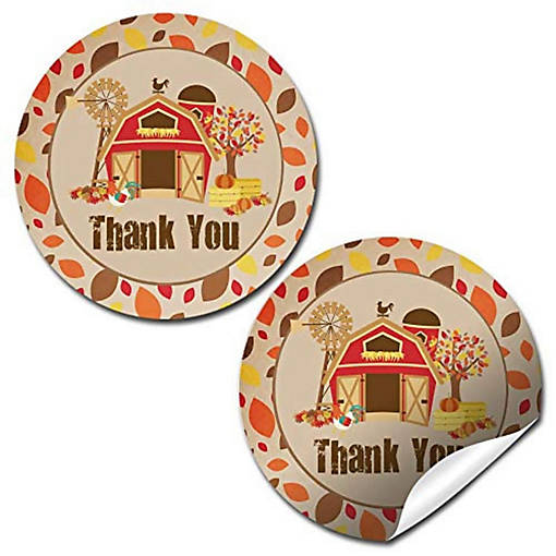 AmandaCreation Autumn Barn Envelope Seals 40pc.