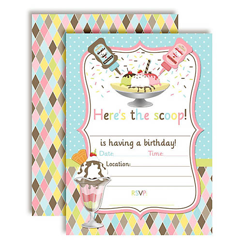 AmandaCreation Banana Split Birthday Invites 40pc.