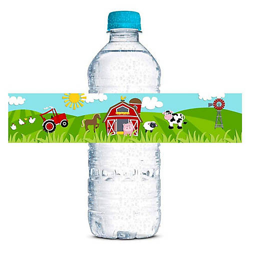 AmandaCreation Barnyard Bash Water Bottle Wrappers 20pcs.