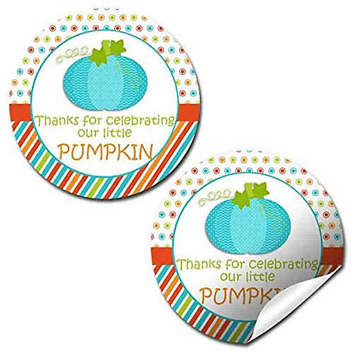 AmandaCreation Blue Pumpkin Envelope Seals 40pc.