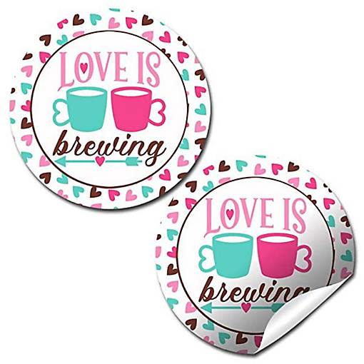 AmandaCreation Coffee Valentine Envelope Seals 40pc.