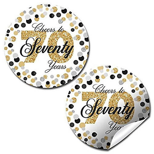 AmandaCreation Confetti Dot 70th Envelope Seals 40pc.