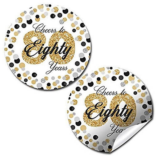 AmandaCreation Confetti Polka Dot 80th Envelope Seals 40pc.