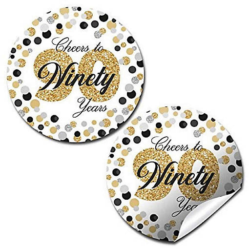 AmandaCreation Confetti Polka Dot 90th Envelope Seals 40pc.