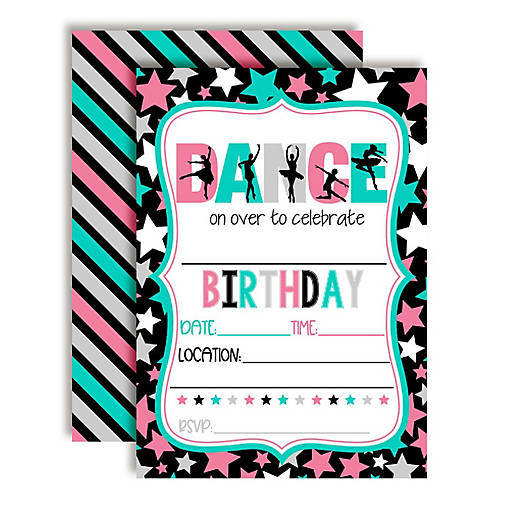 AmandaCreation Dance Birthday Invites 40pc.