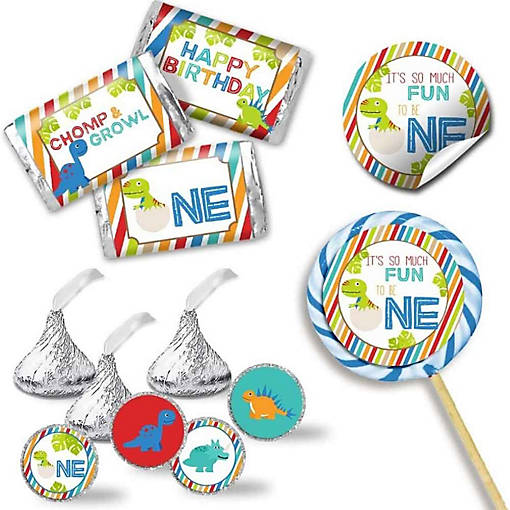AmandaCreation Dinosaur First Birthday Sticker Bundle 429pc.