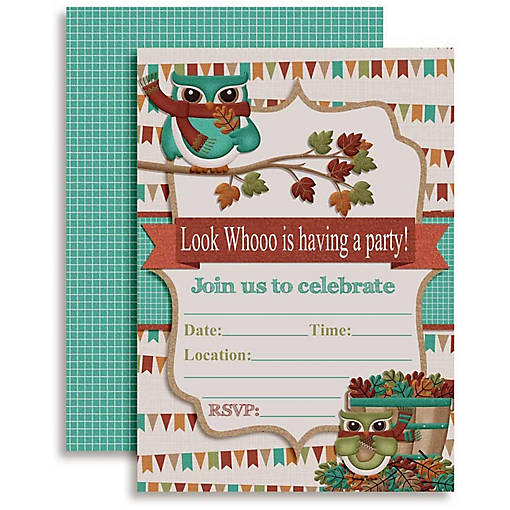 AmandaCreation Fall Owl Invites 40pc.
