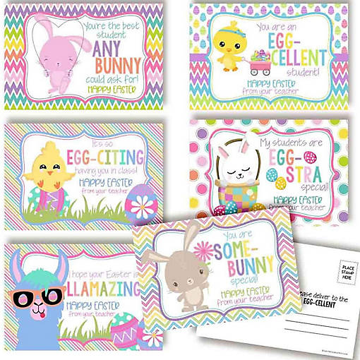 AmandaCreation Happy Easter 1 Teacher Postcards 30pc.