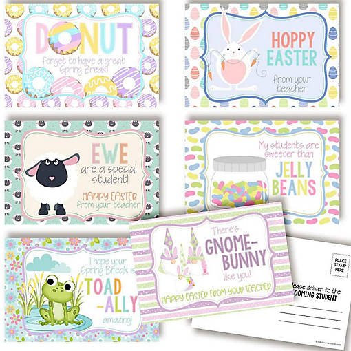 AmandaCreation Happy Easter 2 Teacher Postcards 30pc.