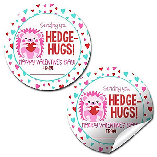 AmandaCreation Hedgehog Valentine Envelope Seals 40pc.