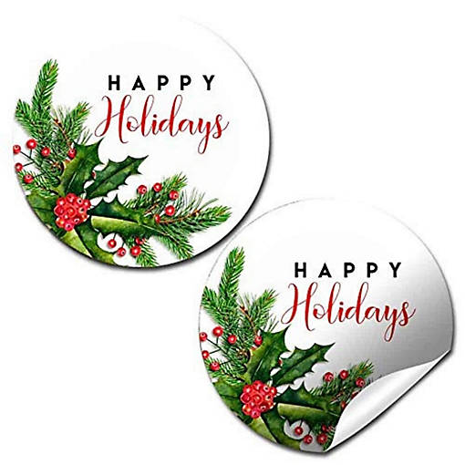 AmandaCreation Holly and Pine Envelope Seals 40pc.
