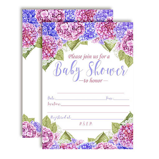 AmandaCreation Hydrangea Baby Shower Invites 40pc.