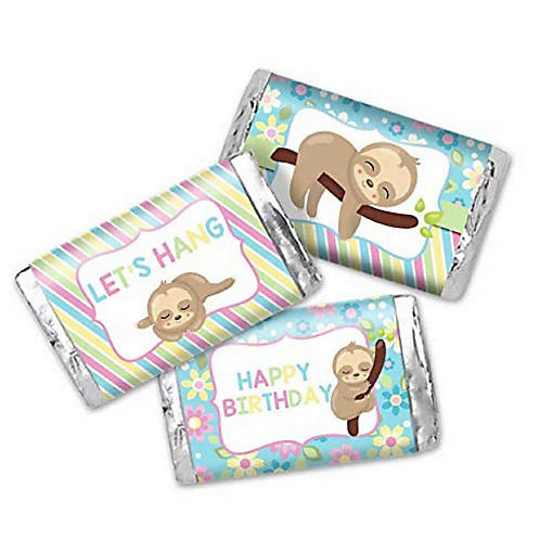 AmandaCreation Let's Hang Sloth Mini Candybar Wrappers 45pc.