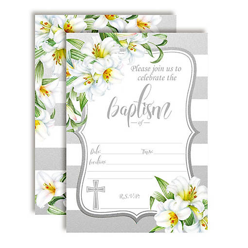 AmandaCreation Lily Baptism Invites 40pc.