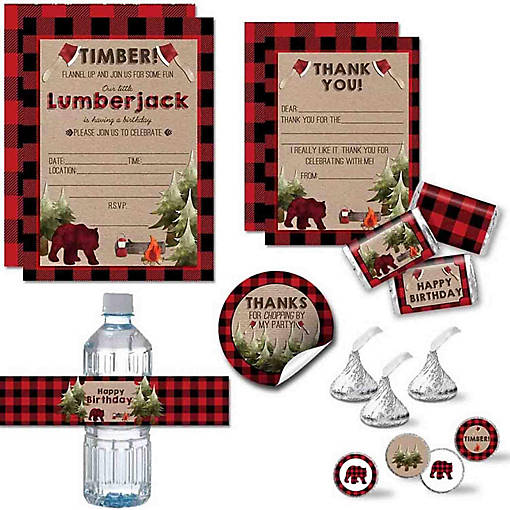 AmandaCreation Lumberjack Plaid Birthday Bundle 321pc.