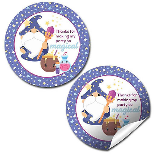 AmandaCreation Magical Cute Wizard Envelope Seals 40pc.