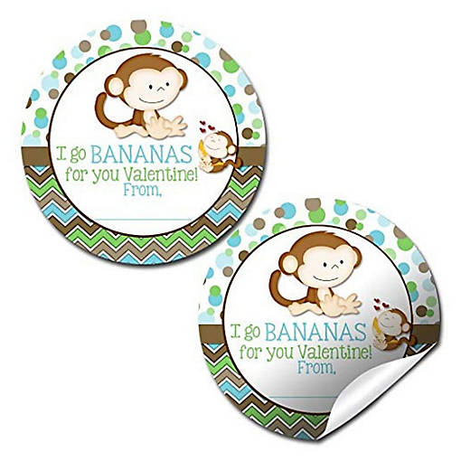 AmandaCreation Monkey Blue Envelope Seals 40pc.