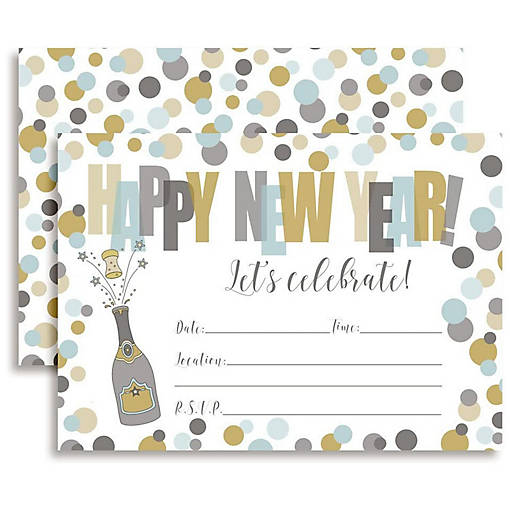 AmandaCreation New Year Confetti Invites 40pc.