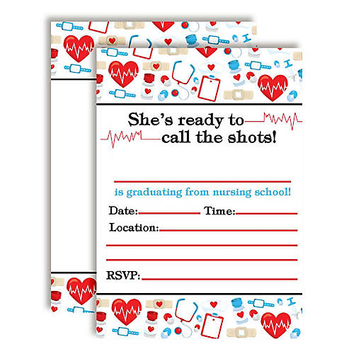 AmandaCreation Nursing Graduation Invites 40pc.