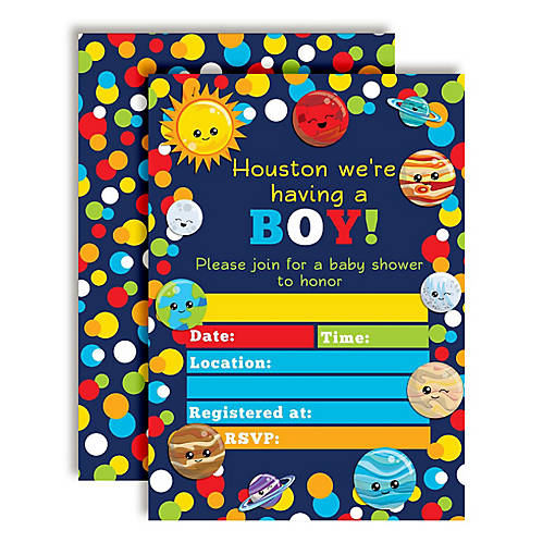 AmandaCreation Outer Space Baby Shower Invites 40pc.
