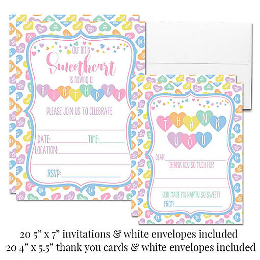 AmandaCreation Pastel Candy Hearts Party Bundle 381pc.