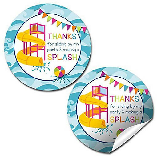 AmandaCreation Pink Waterslide Fun Envelope Seals 40pc.