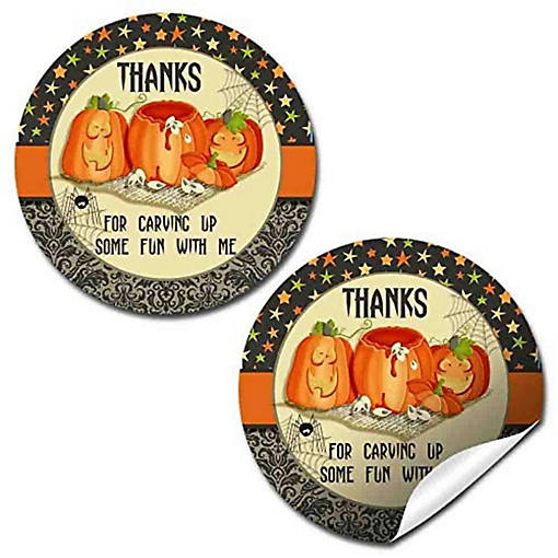 AmandaCreation Pumpkin Carving Envelope Seals 40pc.
