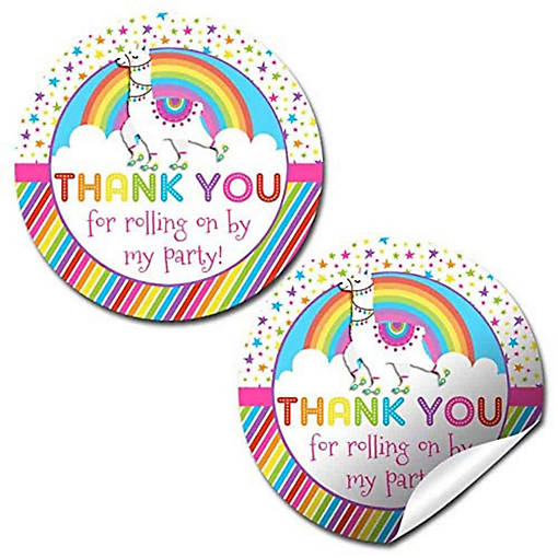 AmandaCreation Rainbow Llama Envelope Seals 40pc.