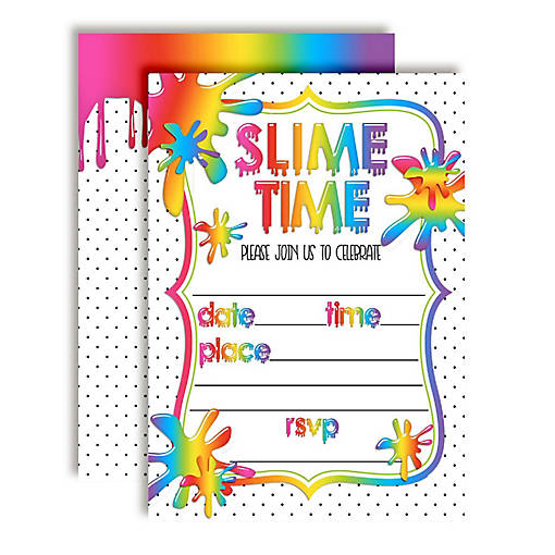 AmandaCreation Rainbow Slime Invites 40pc.