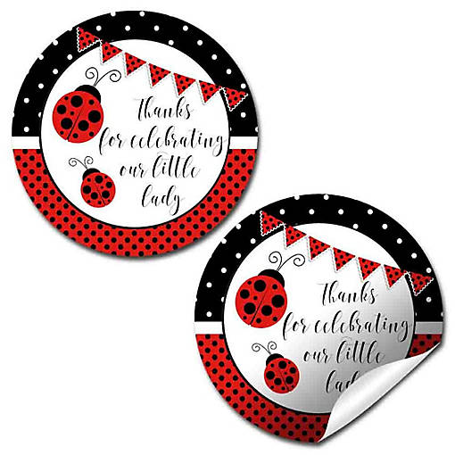 AmandaCreation Red Little Ladybug Envelope Seals 40pc.