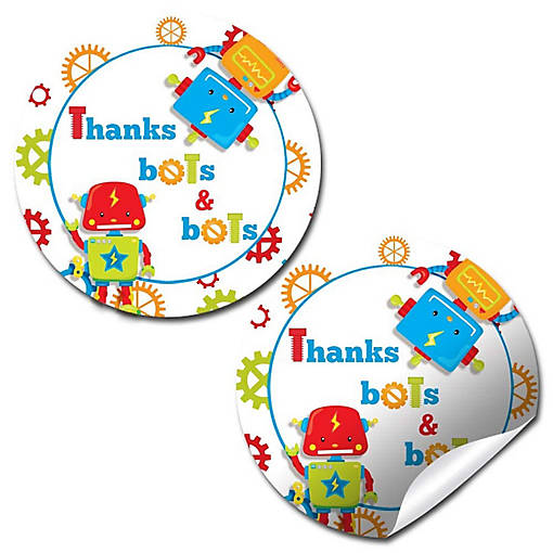 AmandaCreation Robot Birthday Envelope Seals 40pc