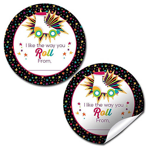 AmandaCreation Roller Skating Valentine Envelope Seals 40pc