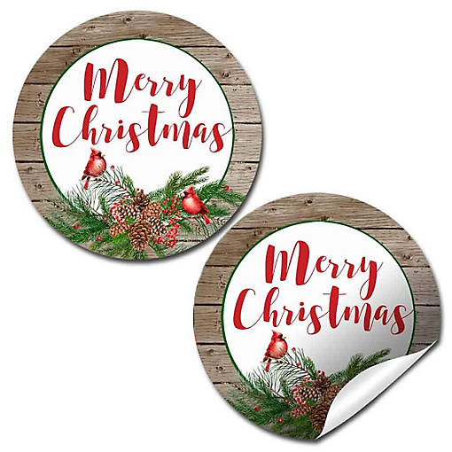 AmandaCreation Rustic Cardinal and Pine Envelope Seals 40pc.