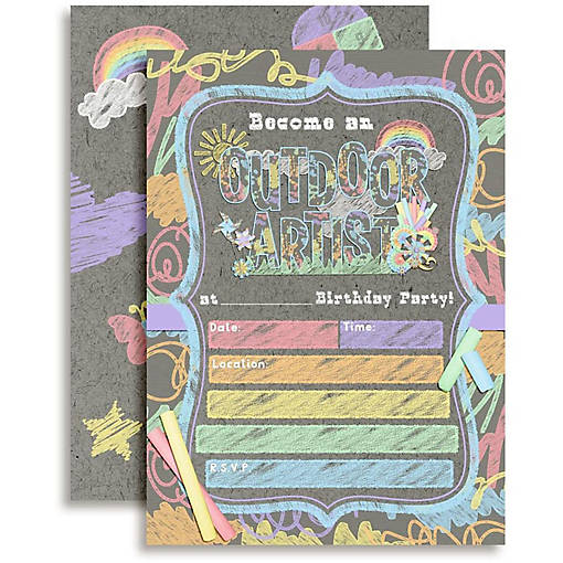 AmandaCreation Sidewalk Chalk Invites 40pc.