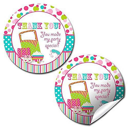 AmandaCreation Sleepover Birthday Envelope Seals 40pc