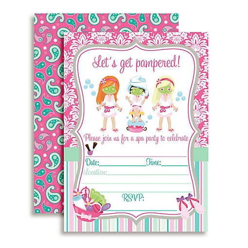 AmandaCreation Spa Birthday Invites 40pc.