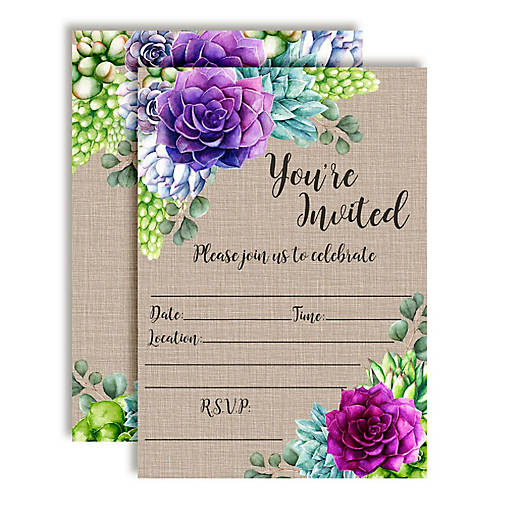 AmandaCreation Succulent Celebration Invites 40pc.