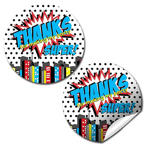 AmandaCreation Super Hero Envelope Seals 40pc.